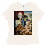 Bone alien chimp baby religion conspiracy poster Ladies Tee - FloraArt