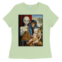 Matcha alien chimp baby religion conspiracy poster Ladies Tee - FloraArt