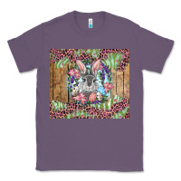 Lavender Easter bunny with floral wreath and leopard Classic Tee - RanaPortraitStore