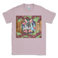 Lilac Easter bunny with floral wreath and leopard Classic Tee - RanaPortraitStore