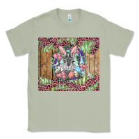 Matcha Easter bunny with floral wreath and leopard Classic Tee - RanaPortraitStore