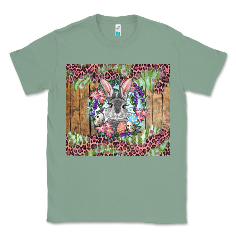 Easter Bunny With Floral Wreath And Leopard Classic Tee by RanaPortraitStore | Teevron