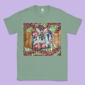 Easter Bunny With Floral Wreath And Leopard Classic Tee Designed By Ranaportraitstore
