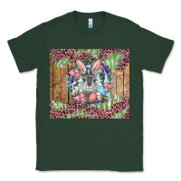 Sports Green Easter bunny with floral wreath and leopard Classic Tee - RanaPortraitStore