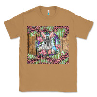 Toasted Coconut Easter bunny with floral wreath and leopard Classic Tee - RanaPortraitStore