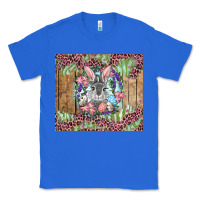 True Royal Easter bunny with floral wreath and leopard Classic Tee - RanaPortraitStore