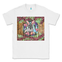 White Easter bunny with floral wreath and leopard Classic Tee - RanaPortraitStore