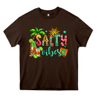 Chocolate Brown salty vibes tequila summer Heavy Core Tee - Jasminsmagicworld