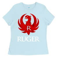 Baby Blue vintage ruger Ladies Tee - FloraArt