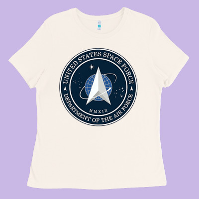 Official United States Space Force Ussf Military Patch Ladies Tee Designed By Floraart