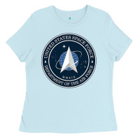 Baby Blue Official United States Space Force USSF Military Patch Ladies Tee - FloraArt
