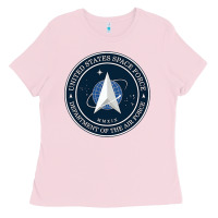 Bubblegum Pink Official United States Space Force USSF Military Patch Ladies Tee - FloraArt