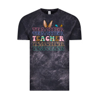 Cloud Black Easter bunny Teacher Vintage Tee - OliviaCreatesArt
