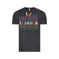 Vintage Black Easter bunny Teacher Vintage Tee - OliviaCreatesArt