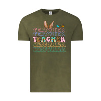 Vintage Olive Easter bunny Teacher Vintage Tee - OliviaCreatesArt
