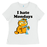 White i hate monday Ladies Tee - FloraArt
