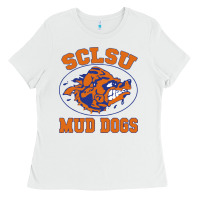 White Sclsu Muddogs Ladies Tee - FloraArt