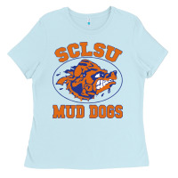 Baby Blue Sclsu Muddogs Ladies Tee - FloraArt