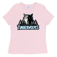 Bubblegum Pink timberwolves Ladies Tee - FloraArt