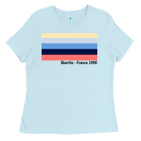 Baby Blue biarritz france 1990 Ladies Tee - FloraArt