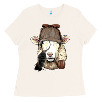 Detective Sheep Lamb Spy Investigator Farmer Sheep Lover 53 Ladies Tee | Teevron