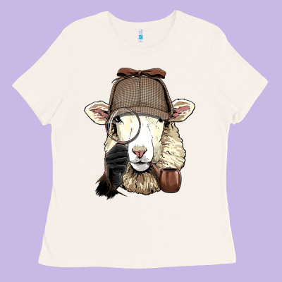 Detective Sheep Lamb Spy Investigator Farmer Sheep Lover 53 Ladies Tee Designed By Artmosaic