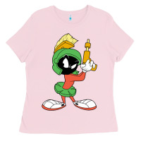 Bubblegum Pink marvin the martian looney Ladies Tee - ArtMosaic