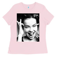 Bubblegum Pink my name is bjork [tw] Ladies Tee - ArtMosaic