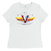 White Victory Motorcycles Ladies Tee - ArtMosaic