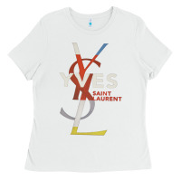 White yvessaintlaurent Ladies Tee - ArtMosaic