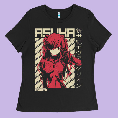 Asuka Evangelion Ladies Tee Designed By Artmosaic