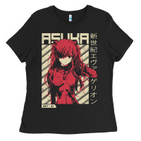 Black asuka evangelion Ladies Tee - ArtMosaic
