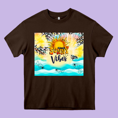 Sunny Vibes Heavy Core Tee Designed By Tumblerdesignbyshophia