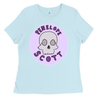 Baby Blue Penelope Scott Skeleton Ladies Tee - ArtMosaic