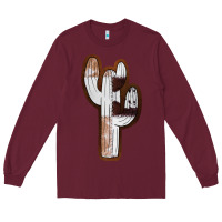 Burgundy Leather Cowhide Cactus Long Sleeve Tee - RanaPortraitStore
