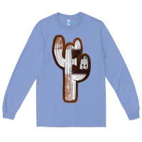 Colony Blue Leather Cowhide Cactus Long Sleeve Tee - RanaPortraitStore