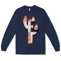Navy Leather Cowhide Cactus Long Sleeve Tee - RanaPortraitStore