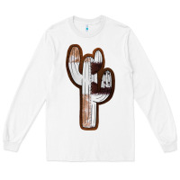 White Leather Cowhide Cactus Long Sleeve Tee - RanaPortraitStore
