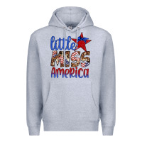 Heather Grey little miss america Premium Hoodie - Artiststas