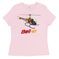 Bubblegum Pink bell 47 helicopter Ladies Tee - ArtMosaic