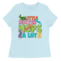 Baby Blue Little mister hops a lot Easter Day Ladies Tee - CowGirlArtShop