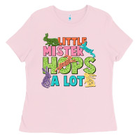 Bubblegum Pink Little mister hops a lot Easter Day Ladies Tee - CowGirlArtShop