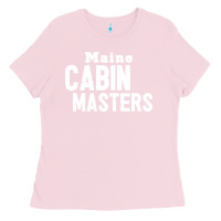 Bubblegum Pink maine cabin masters Ladies Tee - ArtMosaic