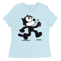 Baby Blue felix the cat whistling Ladies Tee - ArtMosaic