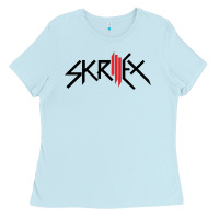 Baby Blue white skrillex Ladies Tee - ArtMosaic
