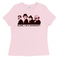 Bubblegum Pink sure i'm a marxist Ladies Tee - ArtMosaic