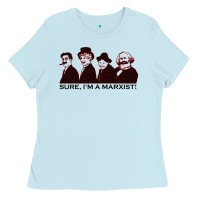 Baby Blue sure i'm a marxist Ladies Tee - ArtMosaic