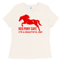 Bone Red Pony Cafe, Funny cute horse lover Ladies Tee - ArtMosaic