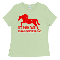 Red Pony Cafe, Funny Cute Horse Lover Ladies Tee | Teevron