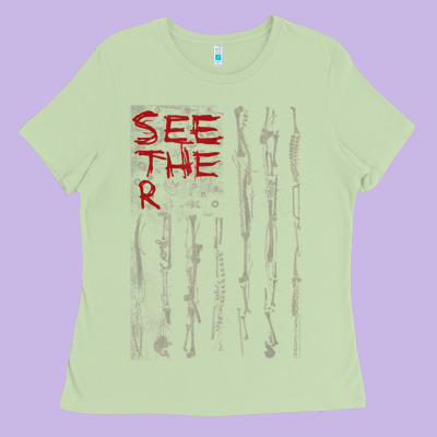 Seether Bone Flag Ladies Tee Designed By Artmosaic
